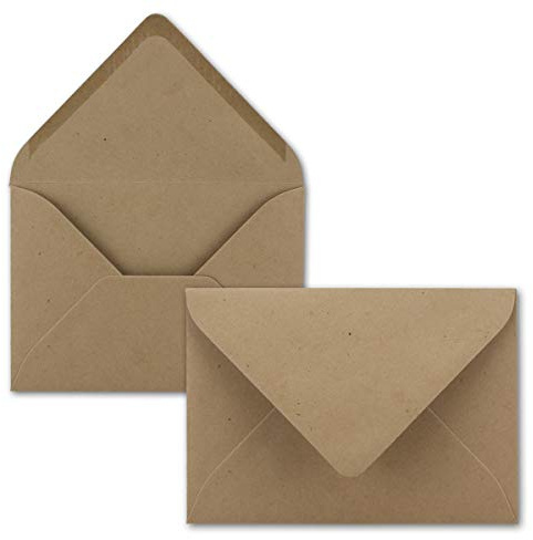 50 Mini Brief-Umschläge - Sandbraun - 5,2 x 7,6 cm - Miniatur Kuverts mit Nassklebung für Blumen-Grüße, Grußkarten, Anhänger & Geld-Geschenke - FarbenFroh by GUSTAV NEUSER