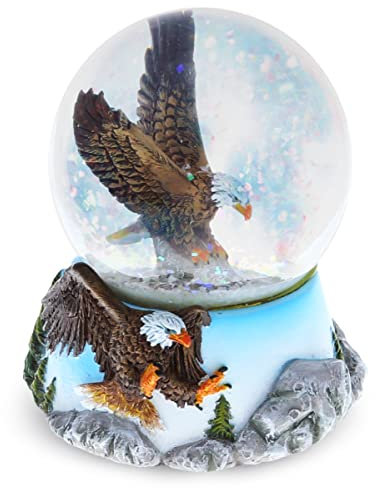 CoTa Global Eagle Snow Globe - Sparkly Water Globe Figurine with Sparkling Glitter, Collectible Novelty Ornament for Home Decor, for Birthdays, Christmas, and Valentine's Day - 65mm