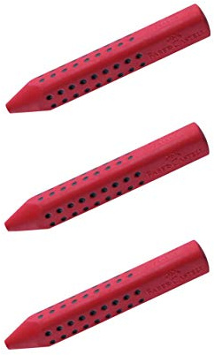 3x Faber-Castell Radierstift rot, Grip 2001