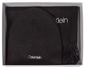 Calvin Klein K50K507552 - Berretto in Lana da Uomo Basic, Confezione Regalo, Nero (CK Black), OS (Confezione da 2), Black, Taglia Unica