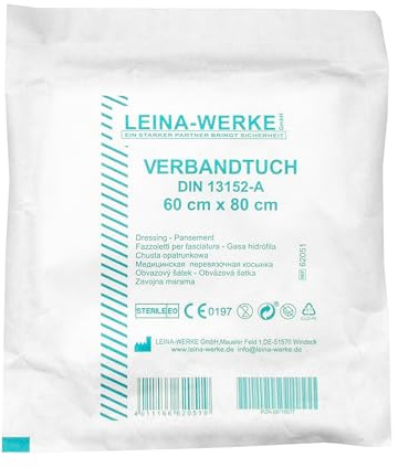 10x Verbandtuch-A 60 x 80cm - steril - zugehörig der DIN 13164 für KFZ & DIN 13157 / DIN 13169 für Betriebe - reduziertes ANGEBOT