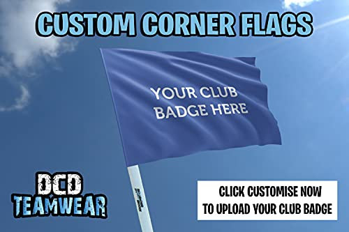 Royal personalised football corner flags customised with your team logo (Set of 4 flags) (4 Flags and Poles)