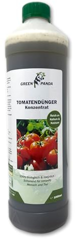GreenPanda Tomatendünger flüssig - 1000ml Calciumdünger Tomaten - Tomatendünger Bio konzentriert - Tomato fertilizer - Tomaten Dünger zur verbesserten Ernte & intensiveren Geschmack (1 Liter)