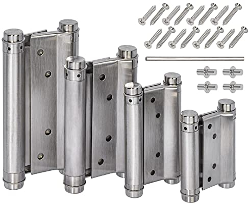1 Paar Edelstahl Scharniere 125mm Pendeltürband Pendeltür Schwingtür Holztür Gartentor Salontür Gartentür Saloontür Gittertür Türband Türscharniere Pendel Scharnier Pendeltürscharnier Doppelscharnier