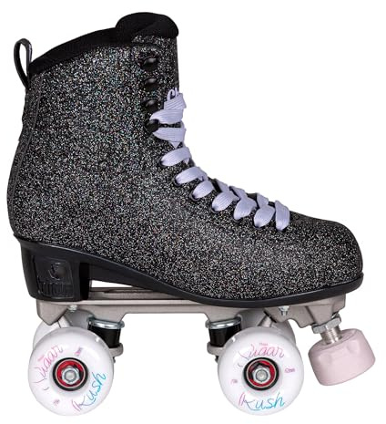Chaya Rollschuhe Deluxe Starrynight - Roller Skates für Damen und Herren im Retro-Look für Roller-Disco - Roll-Schuhe in Schwarz
