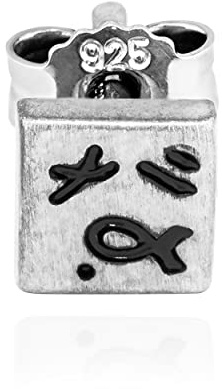 NKlaus enkel öronstift fyrkantig 925 silvermatta graverad 5 x 5 mm herrörhänge 13436