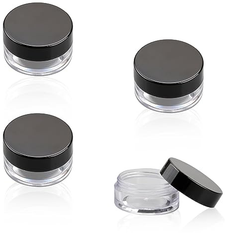 GLADFRESIT Lot de 4 petits pots de maquillage rechargeables avec couvercles - En plastique sans BPA - 10 g