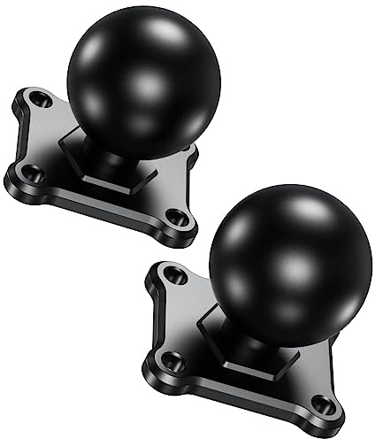 BRCOVAN 2St, 1,5'' Kugelhalterung mit 4-Loch-AMPS Quadratische Plattenbasis | mit Aluminiumlegierung Basis & TPU Kugel, Kompatibel mit RAM Mounts C Größe 1,5 Zoll / 3,81 cm Kugel Doppelsockelarm