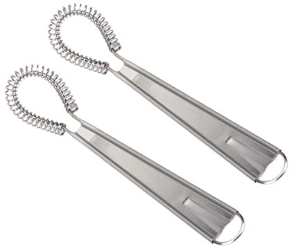 BESTonZON 2pcs Stainless Steel Spring Egg Manual Stirrer Pack for Kitchen Baking Milk Blender Mixer