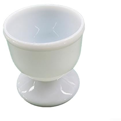 Lot de 4 coquetiers blancs en plastique, parfaits pour servir des œufs durs, design familial