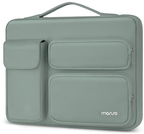 MOSISO 360 Protective Laptop Case 15 inch Side Open Bag, Antique Green