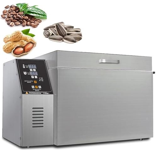 Commmercial Coffee Bean Nut Roaster Machine, 4/5L Multifunctional Nut Peanut Baking Roaster with Digital Panel, Adjustable 0-999min Timing & Temperature 0-350℃, for Nuts, Powder