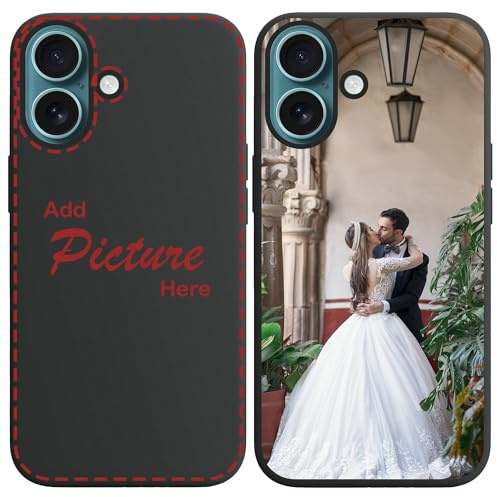 CoverHeld Handyhülle kompatibel mit iPhone 16 Hülle selbst gestalten aus Silikon Hülle schwarz mit deinem Bild/Design personaliseren und einzigartig Machen - Schwarze Silikonhülle