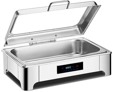 Catering Food Warmers Electric Touch Temperature Control with Transparent Cover Chafing Dishes for Buffet Removable Design for Catering, Parties(13L 1/1 Size)