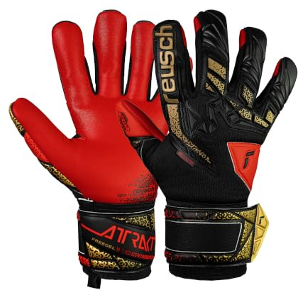 Reusch Torwarthandschuhe Kinder Jugendliche | starker Grip & atmungsaktiv | flexible Passform & Stabilität, für Training & Spiel, für Naturrasen & Kunstrasen, Größe 4-8, Attrakt Freegel Silver Junior