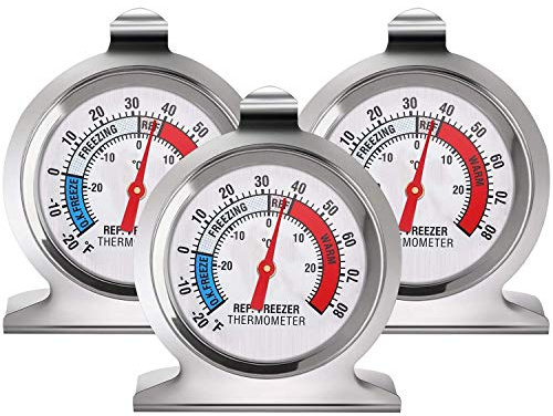 Jzoowar RéFrigéRateur CongéLateur SéRie ThermomèTre Grand Cadran ThermomèTre ThermomèTre de TempéRature pour RéFrigéRateur CongéLateur