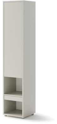 MEBLINI Schrank für Schrankbett Bed Concept - Hochschrank mit Ablagen, Fächern und Schublade - Nachttisch - BC-07 - Kaschmir