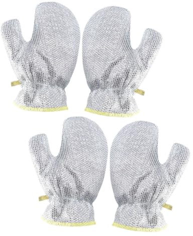 HOLIDYOYO 2 Pairs Scrubber Gloves with Hanging Loop for Kitchen Cleaning