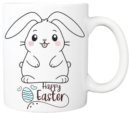 Pickhut Taza de conejo de Pascua, bonita taza de chocolate caliente para niños, regalo de Pascua para niños, niñas, recuerdo de caza de huevos