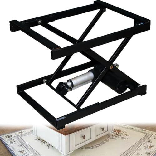 Elektrische Hebebühne Elektrischer Scherenhubtisch-Kaffeelift, multifunktionaler Rahmen aus Eisen und Stahl, mit kabelgebundener/kabelloser Fernbedienung, Tragkraft 60 kg, für Esstische zu H