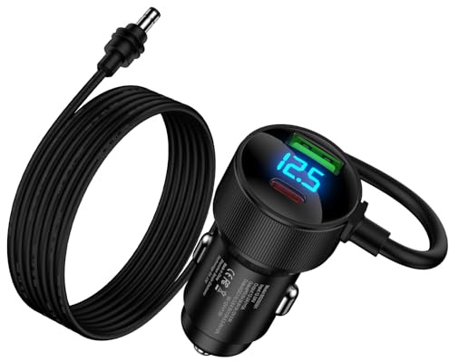 Starlink Car Charger,3 in 1 Starlink Mini Car Charger DC Power Cable 10FT+with Digital Display 12V-48V Cigarette Lighter Adapter Durable USB C PD 30W and USB A 18W Ports for Trucks and Cars