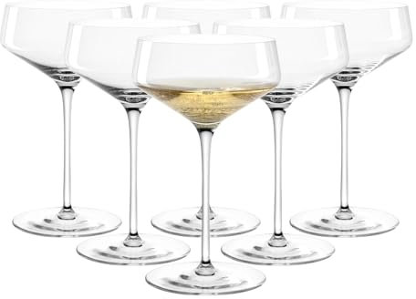 LEONARDO HOME PUCCINI 069593 - Ciotole da champagne • 6 pezzi • 350 ml • Bicchiere da cocktail • Bicchiere da champagne • Forma classica • Design elegante • Ideale per aperitivo e dessert • Lavabile