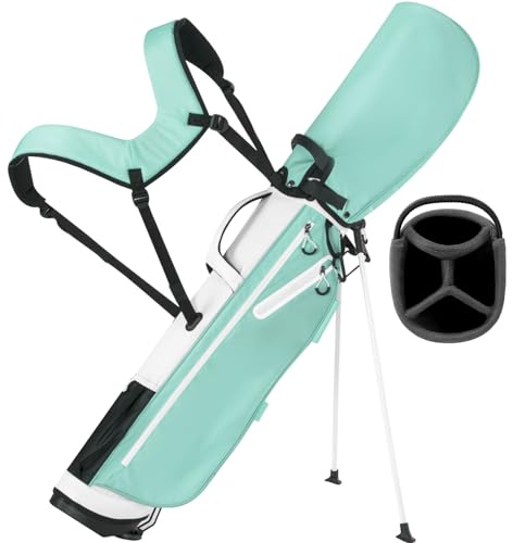 Full Choice Lightweight Golf Stand Bag with 4-Way Full-Length Dividers, Softed Dual Straps & Stand – Ideal Golf Carry Bag for Women and Men, Great for Pitch n Putt Golf Clubs Bag, Mint