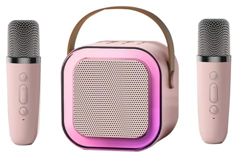 Macchina per karaoke con microfono wireless portatile per adulti e altoparlante BT 5.0 Luci RGB espandibile 64G TF Card Type-C Cuffie Auxin Monitoraggio per riunioni di festa