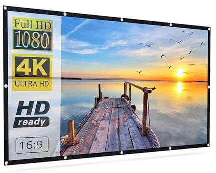 Generico Schermo per Proiettore, Schermo di Proiezione Pieghevole Lavabile Portatile HD 16:9, Grandangolo di 180° per Campeggio, Home Cinema(180inch(400x230cm))