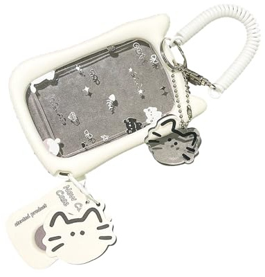 Kfwfuaee Student Essential - Funda de silicona transparente con forma de gato con correa desmontable, funda transparente para orejas de gatos para estudiantes