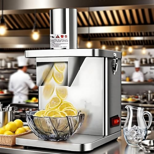 WEICNE Hachoir À Légumes Électrique Professionnel 250 W, Coupe-Fruits Électrique, avec Grille De 6/8/9/12/15 Mm, pour Oignons, Pommes De Terre, Potirons Et Carottes +JuliennePlate