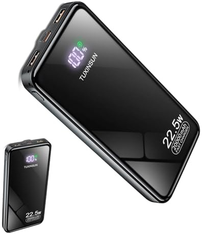 Power Bank 20000mAh 22,5W Powerbank PD3.0 QC4.0 Ricarica Rapida Batteria Esterna 3A USB C Caricabatterie Portatile con Display Digitale LCD 3 Uscite e 2 Ingressi per Smartphone, Tablet 001