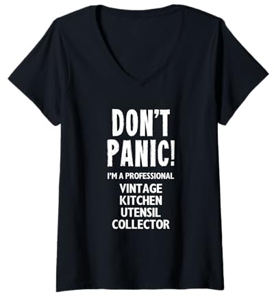 Femme Collecteur d'ustensiles de Cuisine Vintage T-Shirt avec Col en V