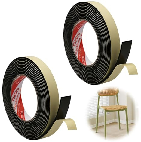 2X Filzgleiter selbstklebend, weiches Filzband selbstklebend, Schwarz, 5m | Filzstreifen selbstklebend Rolle, starkes Filzklebeband, dichtes Filz selbstklebend Band für Kratzschutz