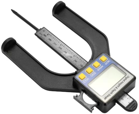 Fesjoy Règle Vernier à Affichage Numérique LCD pour des Mesures Précises, Aimants Inférieurs pour des Résultats Rapides, Parfait Les Ingénieurs et Les Artisans, Nylon/Noir