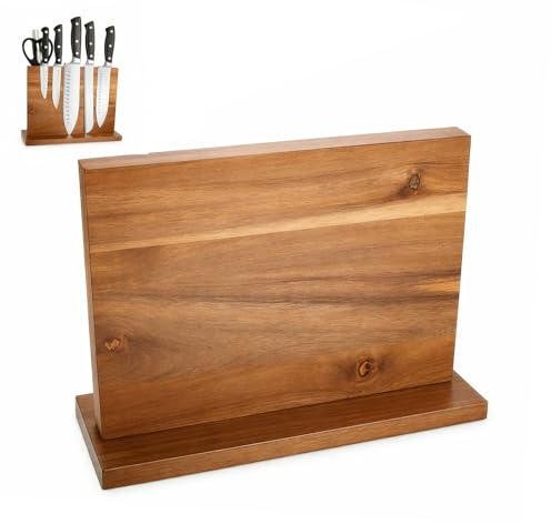 Magnetic Knife Block Knives Storage Holder Powerful Double-Sided Wooden Magnetic Knife Holder Wood Knife Storage Rack for Cutlery atural Wooden Knife Organiser,Quick-Fit Design