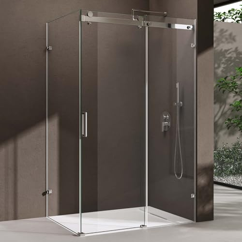 doporro Eckdusche Duschkabine mit Schiebetür 100x120x195cm Duschabtrennung