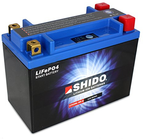 Motorrad Batterie Shido Lithium LTX20L-BS / YTX20L-BS Quattro, 12V/18AH (Maße: 175x87x155)