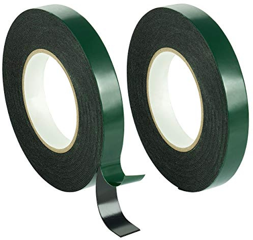 POPPSTAR 2x Ruban adhésif double face en mousse, ruban de montage (10m x 19mm x 1mm), noir
