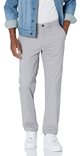Amazon Essentials Men's Skinny-Fit Broken-in Chino Pant Pants, -Light Grey, 32W x 30L