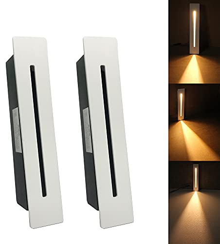 Luce a LED da incasso per scale, 220 V, per interni, angolo da parete, lampada decorativa per corridoio, scala, 2 pezzi, Warm White, Bianco