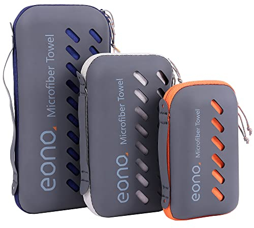 Eono Mikrofaser Handtuch, Saugfähig, Leicht, Schnelltrocknend, Perfektes Yogatuch, Badetuch, Sporthandtuch, Reisehandtuch, Groß Strandhandtuch, Microfiber Towel - Lila, 60 x 30 cm