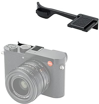 JJC Metall Daumengriff Thumbs Up Grip für Leica Q2 Kamera | Daumenstütze aus Aluminiumlegierung für das Schießen mit einer Hand, mit Mikrofaserleder und Silikongepolstertem Schutz
