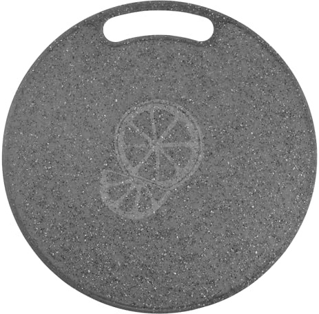 Cabilock Schneidebrett Rund 31cm Imitation Marmor Kunststoff Frühstücksbrett für Küche Wohnwagen Camping Spülenabdeckung Obst Servierbrett