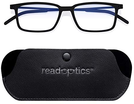 Read Optics Blue Light Glasses for Computers, Gaming & Phones that Help Prevent Headaches & Eyestrain, Flat Folding Glasses with Protective Case