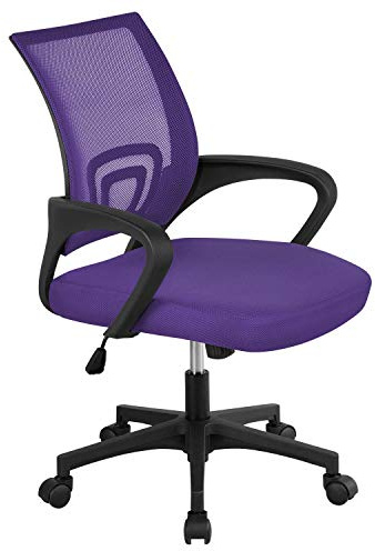 Yaheetech Bürostuhl Drehstuhl ergonomischer Schreibtischstuhl höhenverstellbar Chefsessel mit Rollen Große Sitzfläche (Blau)