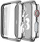 Misxi Hard Hülle mit Glas Displayschutz Kompatibel mit Apple Watch Series SE 2 (2024) / SE/Series 6 / Serie 5 / Series 4 40mm, 2-Stück, 1 Silber + 1 Transparent