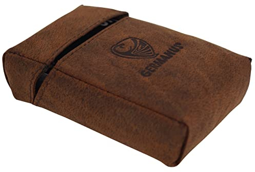 GERMANUS Visitenkartenetui - Made in EU (Leder, Wildbraun)