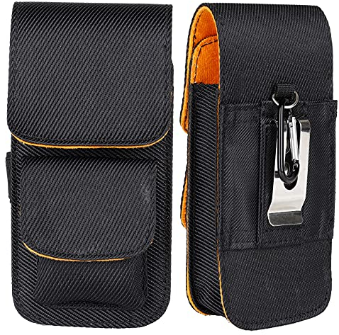 Onunaf Handytasche Gürtel, Herren, Handy-Gürteltasche mit Clip, Smartphone Werkzeuggürtel, Geschenke für Männer, Handyhalterung für Wandern, Camping, Rettung - Schwarz/Grau, 6,5 Zoll, Klettverschluss