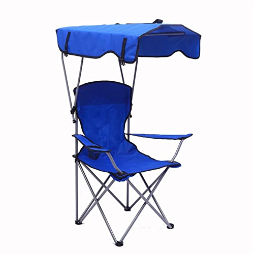 HOTRA Strand Liege Schatten Stuhl Klappbarer Leichter Campingstuhl mit Getränkehalter Tragbare Angelstühle für Outdoor Events Unterstützen Sie 400 Pfund (Color : Blau, Size : 6Pcs)